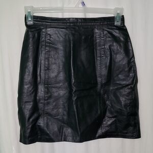 Vintage 80s 90s Outerwear By Phoenix 100% Genuine Leather Skirt